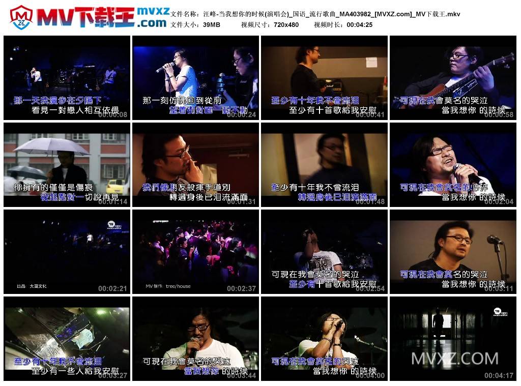 汪峰-当我想你的时候(演唱会)_国语_流行歌曲_MA403982